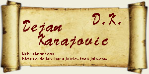 Dejan Karajović vizit kartica